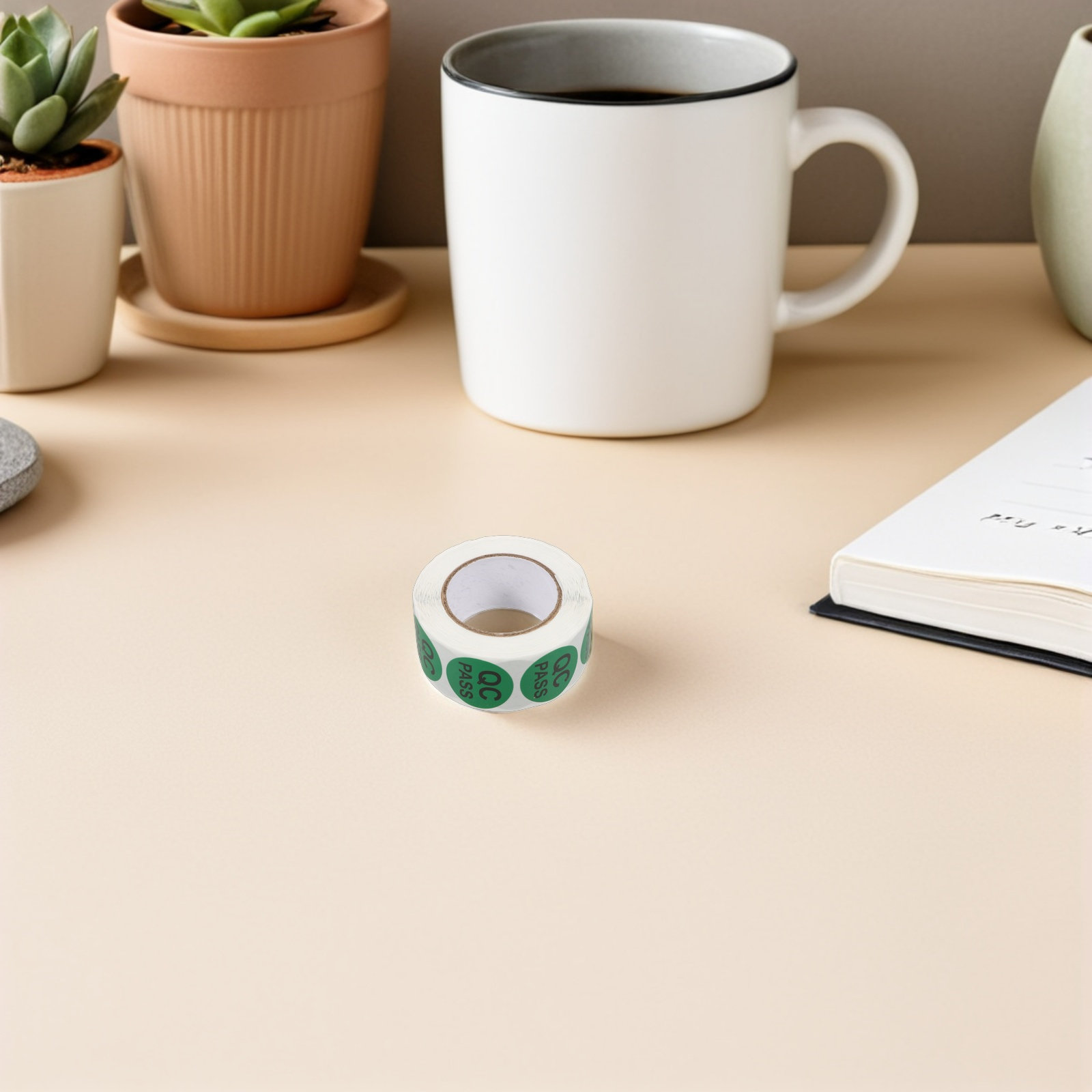 5 Rolls Round Quality Control  - Sticker Label Roll review and price