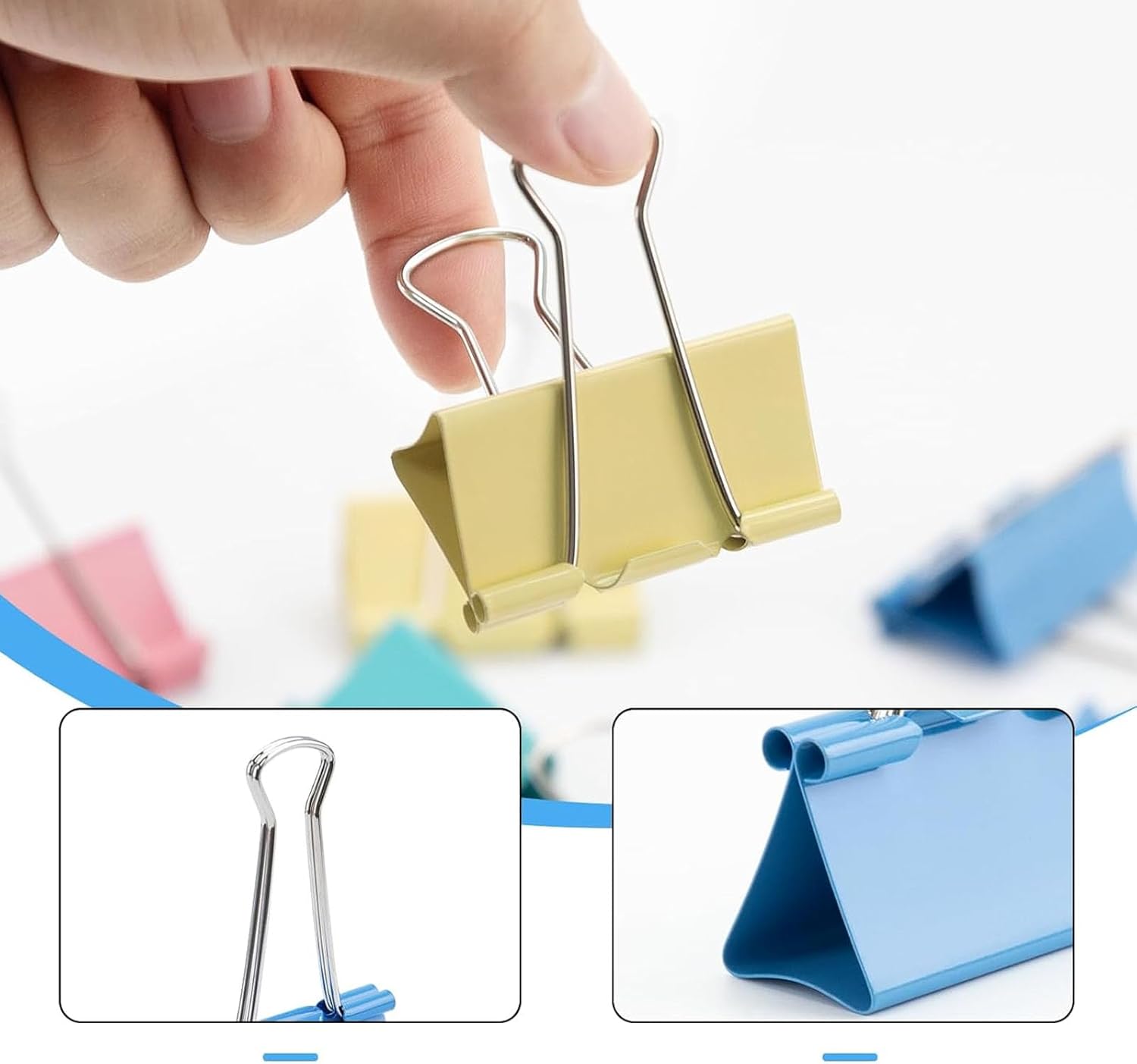 Foldback Clips, 40 Paper Clips - Binder Clip Assorted review and price