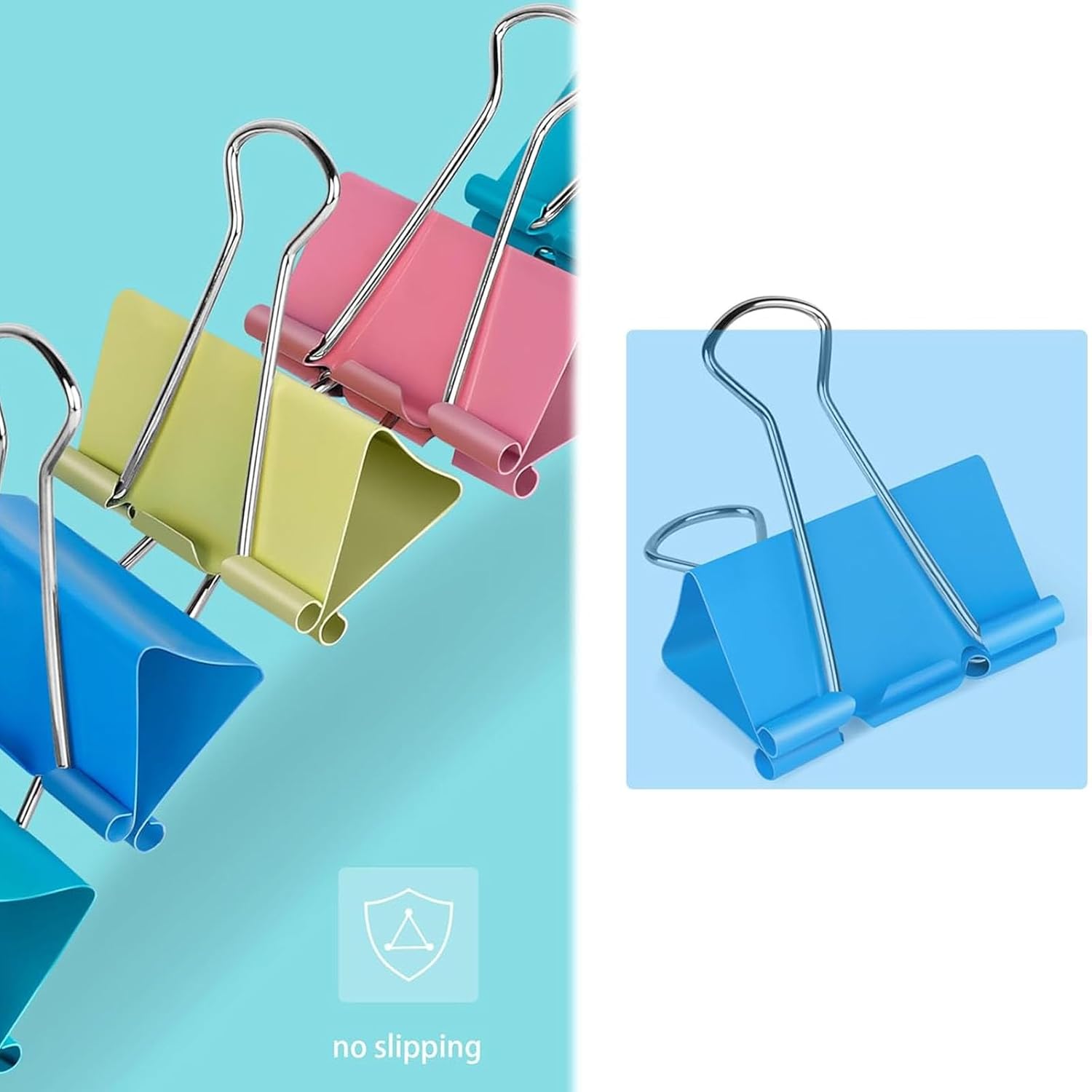 Foldback Clips, 40 Paper Clips - Binder Clip Assorted review and price